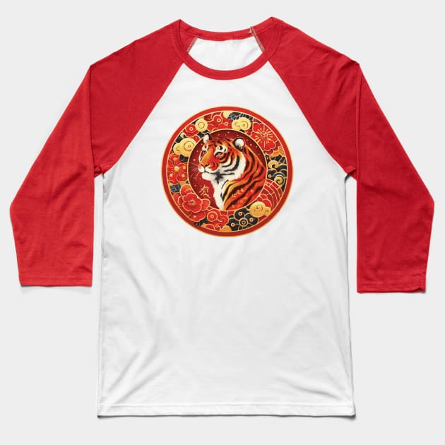 Chinese Zodiac Year of the Tiger Baseball T-Shirt by Heartsake